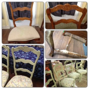 final collage of green chairs