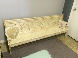 This is an adorable Victorian Children's bench or pew. It is 6ft. long, 15 inches wide, and 28 inches tall. It is on sale for $380. 