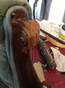 This shows some damage to one of the arms that had to be worked on.