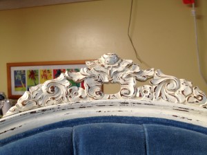 The antique white and distressing really showed up the intricate designs.