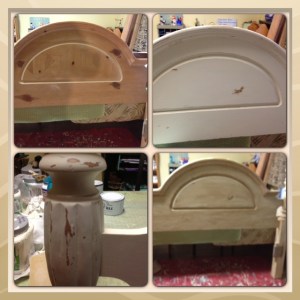 Before and After of Antique White Queen Bed