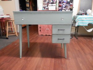 after pic of desk - I painted it, distressed it lightly and then put polycrylic. 