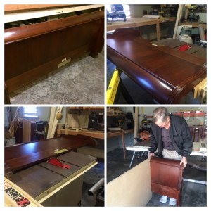 This shows the footboard being cut in half.